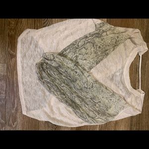Crotche style top, with snake print sleeves